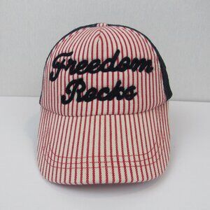Freedom Rocks Hat Target Youth USA Theme Baseball Cap Pin Stripe Red White Blue